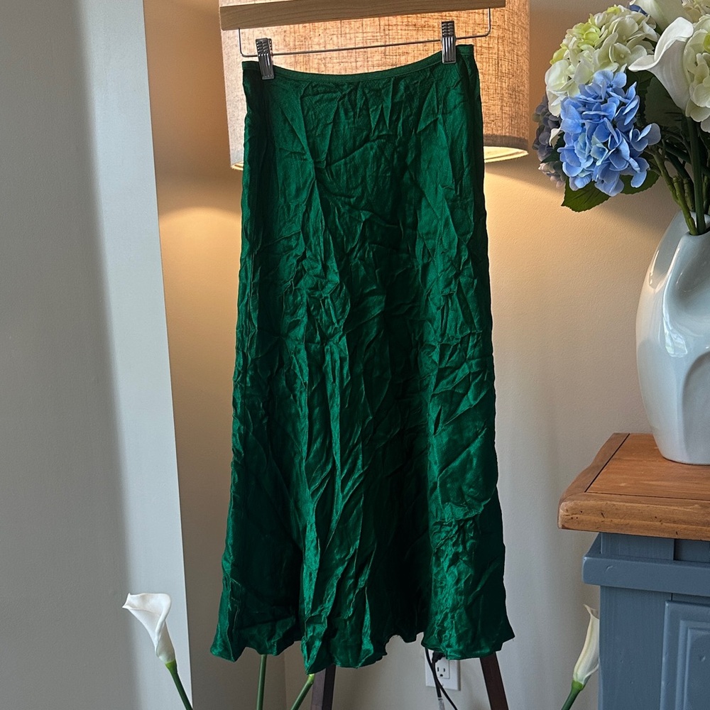 Zara Vibrant Green A-Line Skirt